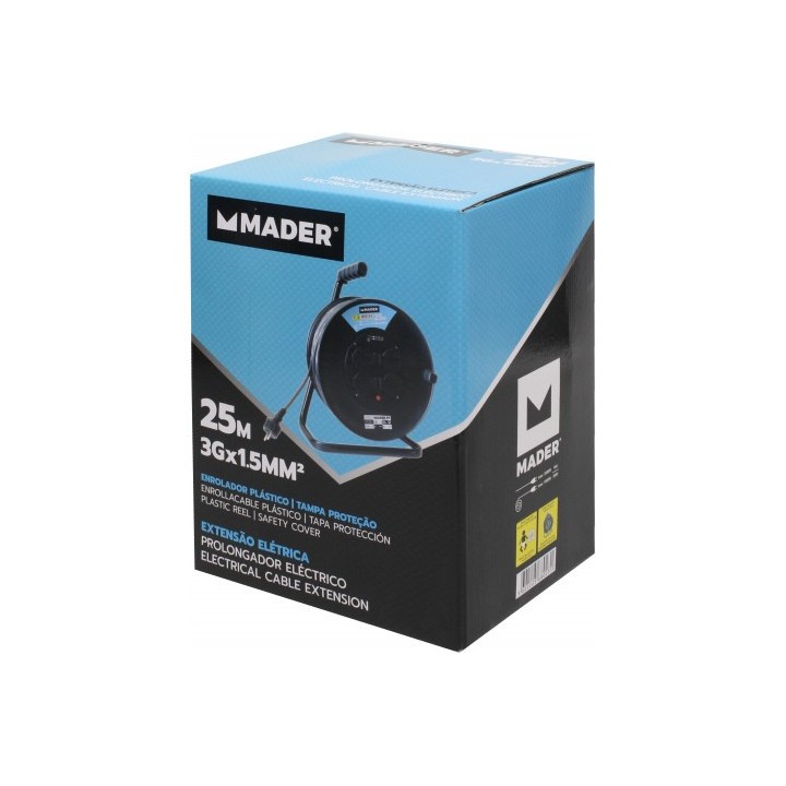 ENROLLADOR DE CABLE 25 METROS CABLE 3X1.5MM SUPER POWER