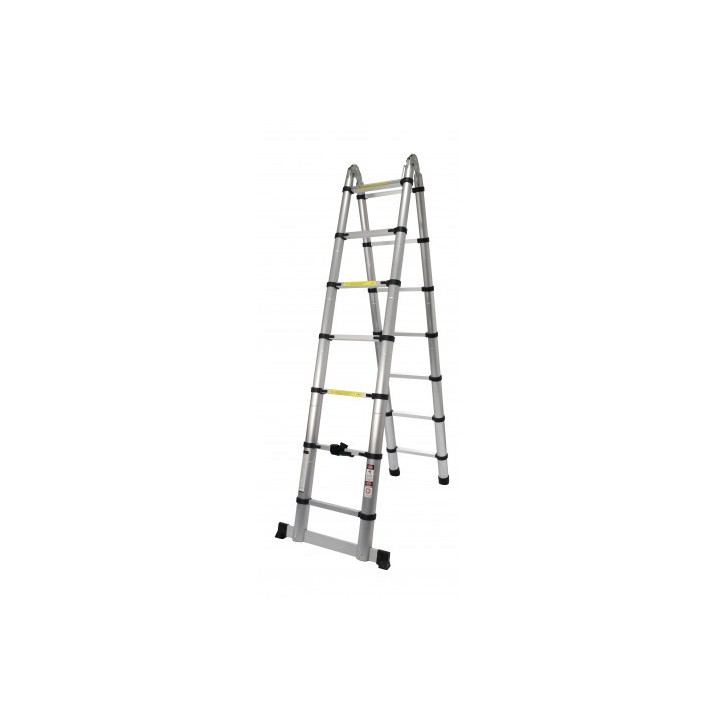 ESCALERA ARTICULADA 7+7 PELDAÑOS 4.4 MTS MADER