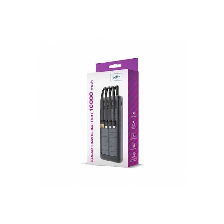 POWERBANK SOLAR 10000MAH 4 EN 1 SETTY