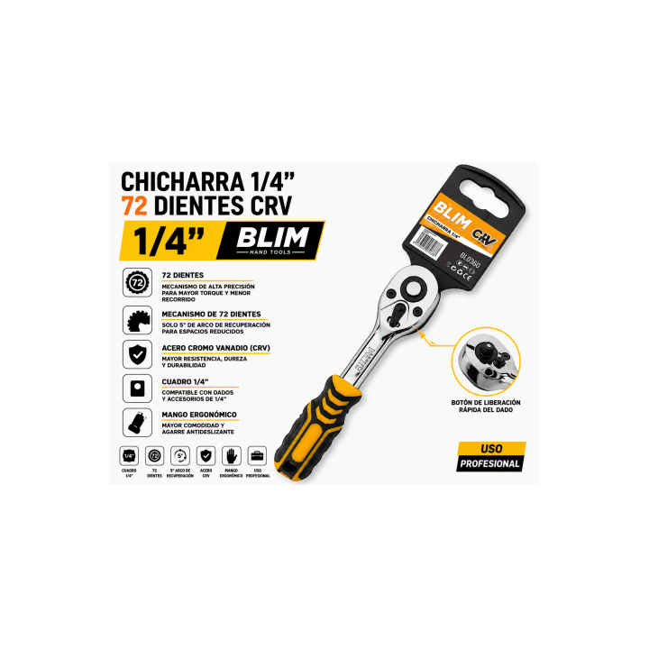 CHICHARRA 1/4" 72 DIENTES CRV BLIM