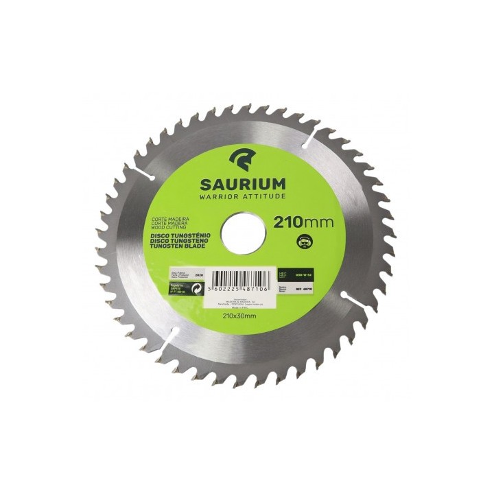 PACK 3 DISCOS CORTE MADERA PARA SIERRAS 210MM. SAURIUM