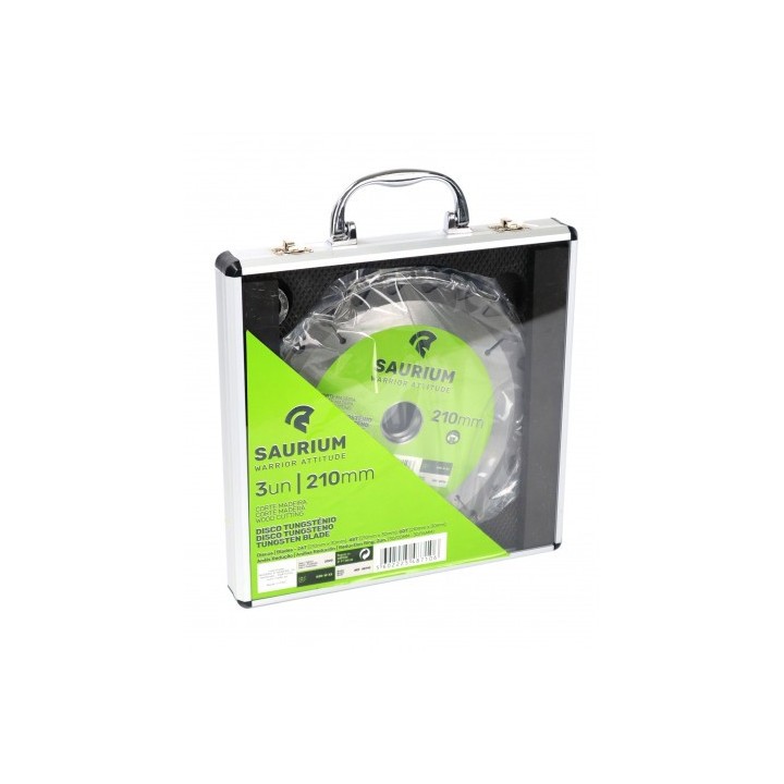 PACK 3 DISCOS CORTE MADERA PARA SIERRAS 210MM. SAURIUM
