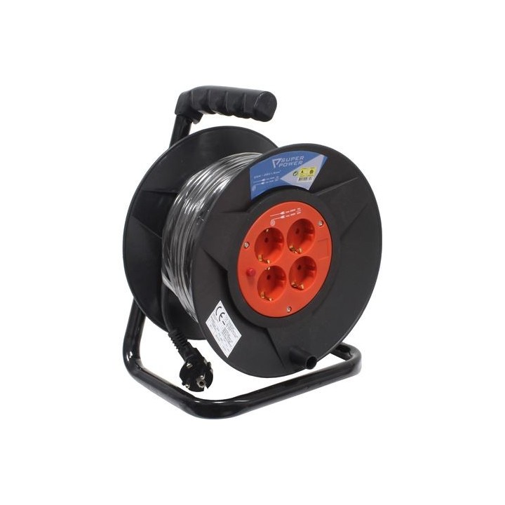 ENROLLADOR DE CABLE 25 METROS CABLE 3X1.5MM SUPER POWER
