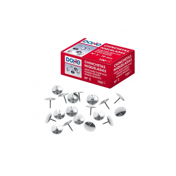PACK 100 CHINCHETAS NIQUELADAS Nº2 DOHE