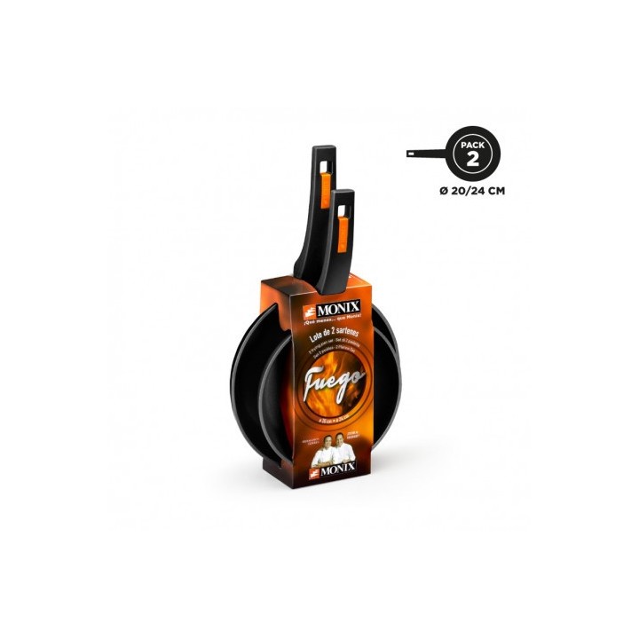PACK 2 SARTENES ALUMINIO FORJADO 20/24CM FUEGO MONIX