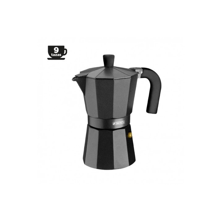 CAFETERA ALUMINIO 9 TAZAS VITRO NOIR NEGRO MONIX