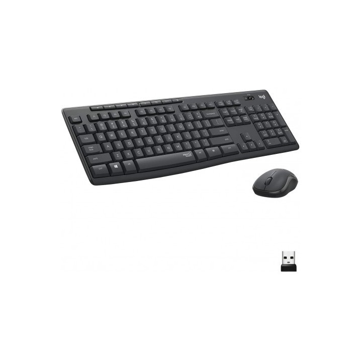 KIT TECLADO Y RATON WIRELESS SILENT TOUCH MK295 LOGITECH GRIS