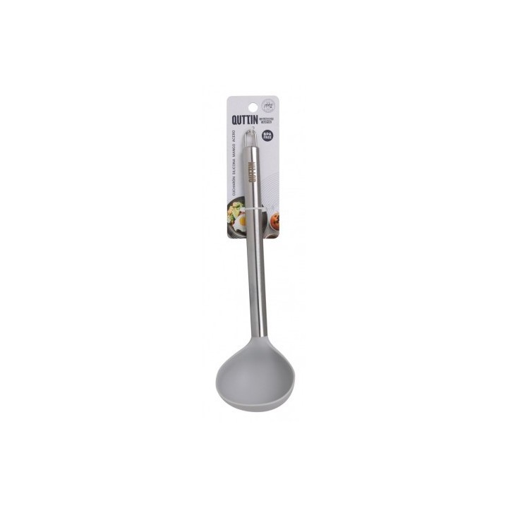 CUCHARON DE SILICONA CON MANGO ACERO INOX QUTTIN