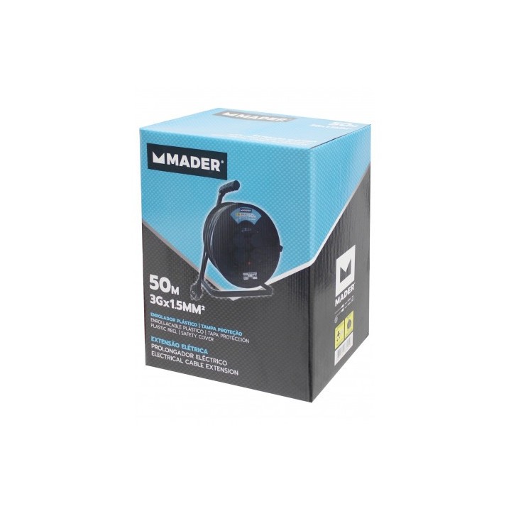 ENROLLADOR DE CABLE 50 METROS CABLE 3X1.5MM MADER