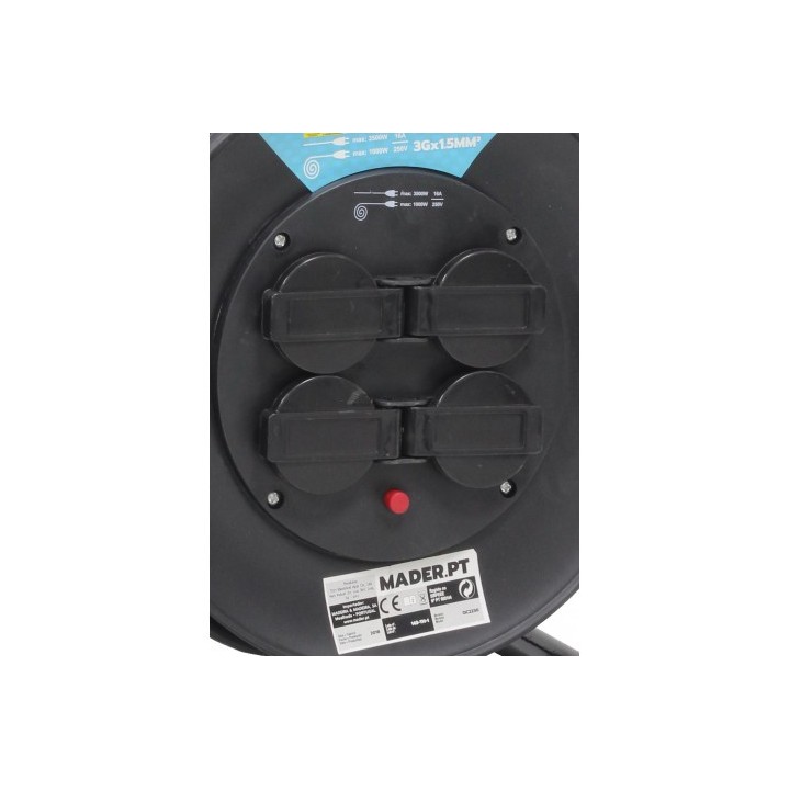 ENROLLADOR DE CABLE 50 METROS CABLE 3X1.5MM MADER