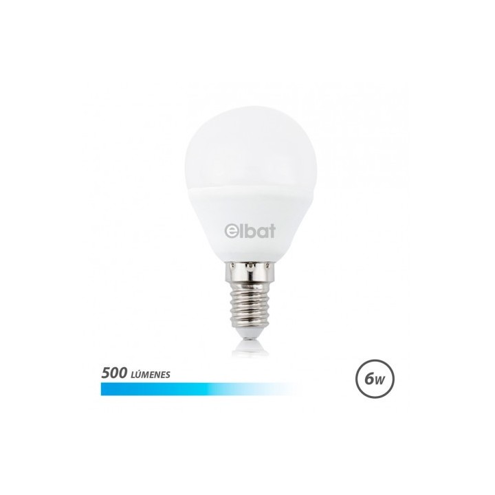 BOMBILLA LED G45 | 6W | 500LM | E14 | LUZ FRIA | ELBAT