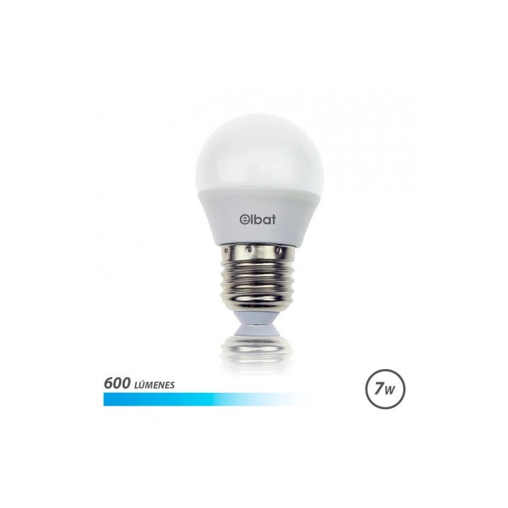 BOMBILLA LED G45 | 7W | 600LM | E27 | LUZ FRIA | ELBAT