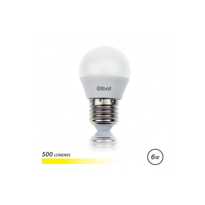 BOMBILLA LED G45 | 6W | 500LM | E27 | LUZ CALIDA | ELBAT