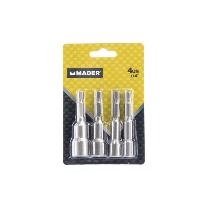 JUEGO DE 4 LLAVES DE VASOS MAGNÉTICO 1/4" MADER
