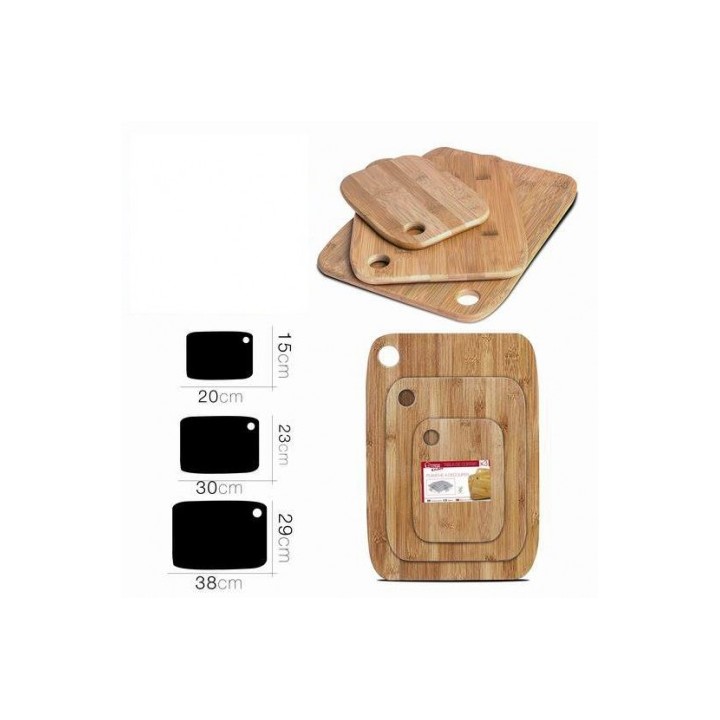 SET 3 TABLAS DE CORTAR EN MADERA BAMBU