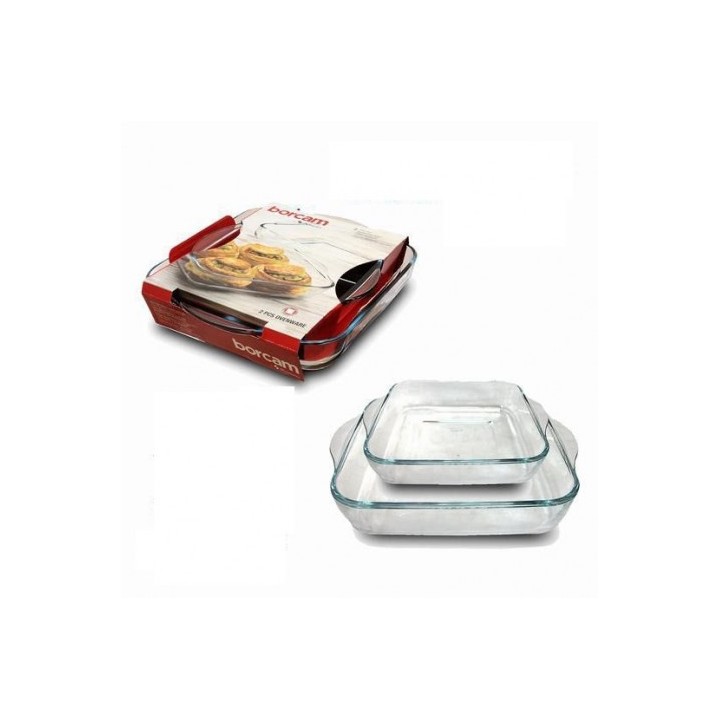 PACK 2 BANDEJAS HORNO CRISTAL BORCAM PASABAHCE