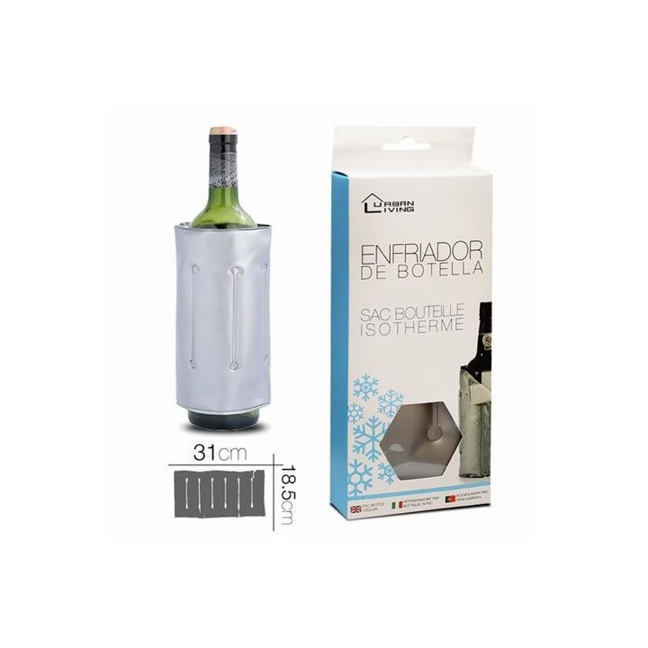 ENFRIADOR DE BOTELLAS PLASTICO PLATEADO URBAN LIVING