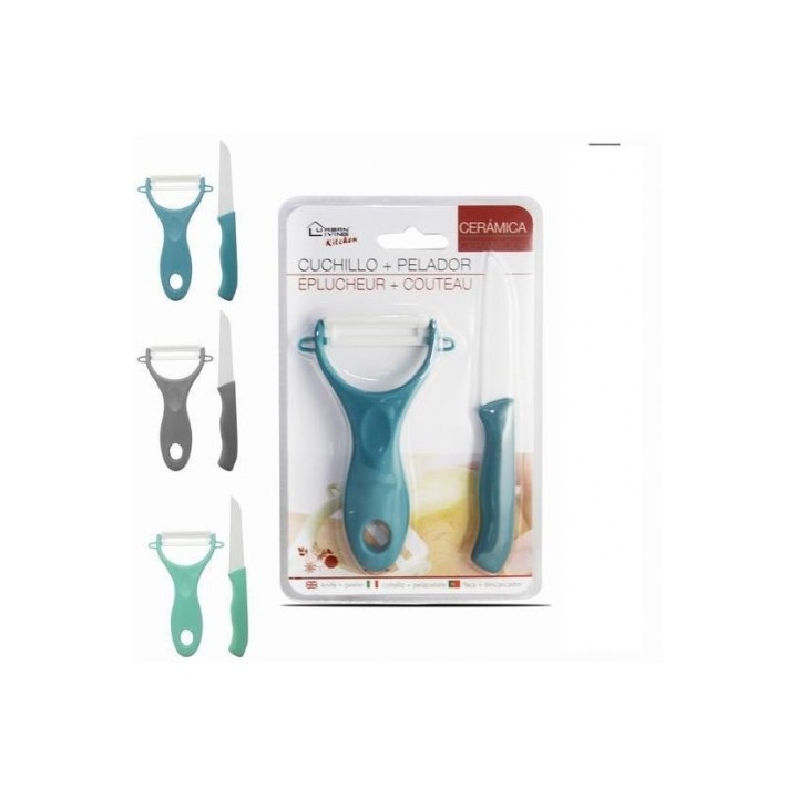 SET PELADOR + CUCHILLO CERAMICO 16CM URBAN LIVING