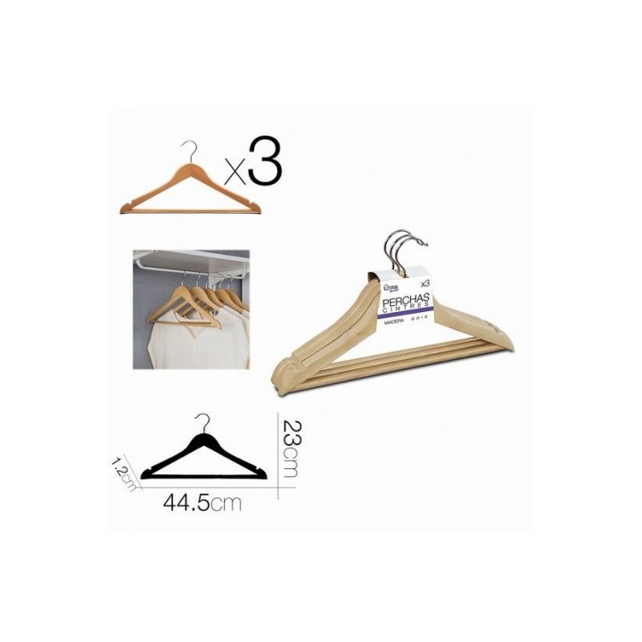 SET 3 PERCHAS MADERA 44.5CM URBAN LIVING