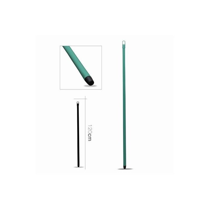 PALO METALICO PARA ESCOBA 120CM VERDE