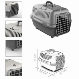 TRANSPORTIN MASCOTAS GRIS CLARO 48X32X32CM