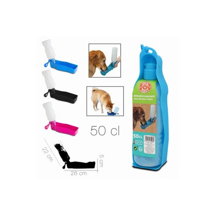 BEBEDERO PORTATIL PARA MASCOTAS 500ML