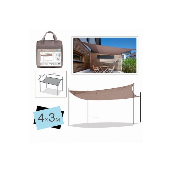 TOLDO RECTANGULAR 3X4 METROS TOPO + BOLSA