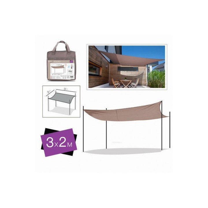 TOLDO RECTANGULAR 2X3 METROS TOPO + BOLSA