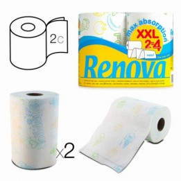 PACK 2 ROLLOS PAPEL DE COCINA AOBSORVENTE MAXI XXL RENOVA