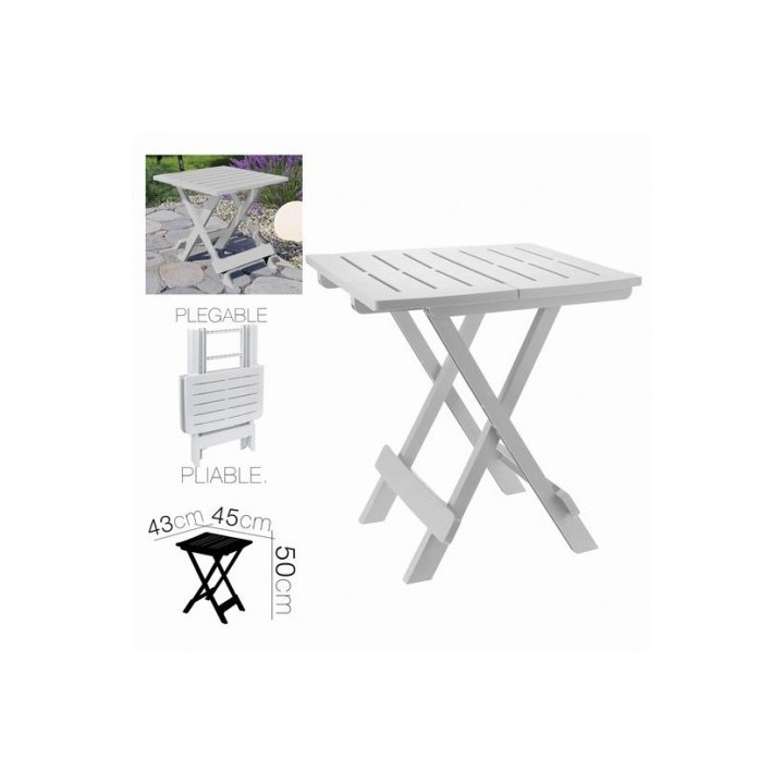 MESA PLEGABLE BLANCA ADIGE 43X45X50CM