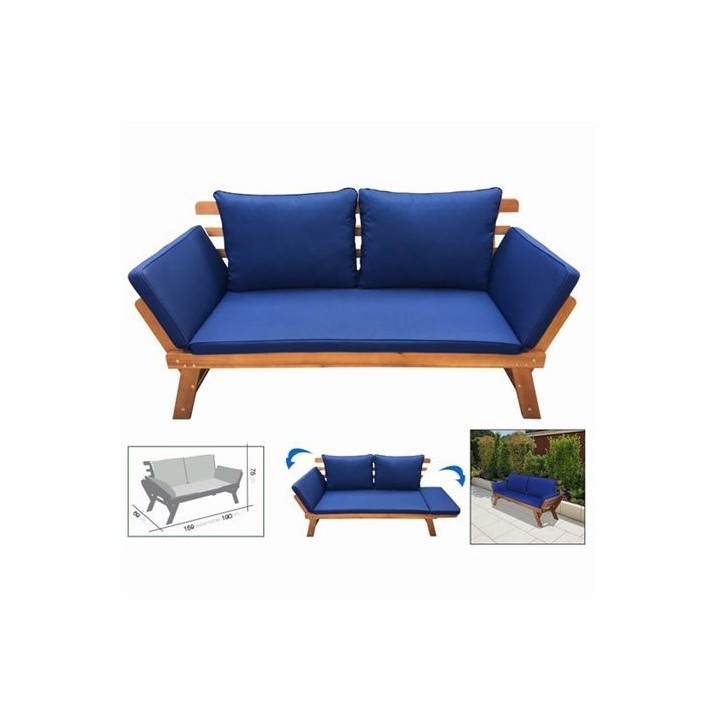 SOFA CAMA MADERA + COJINES