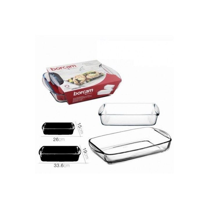 PACK 2 BANDEJAS HORNO RECTANGULAR CRISTAL BORCAM PASABAHCE