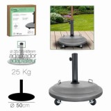 SOPORTE PARA SOMBRILLA CEMENTO GRIS CON RUEDAS 25KG