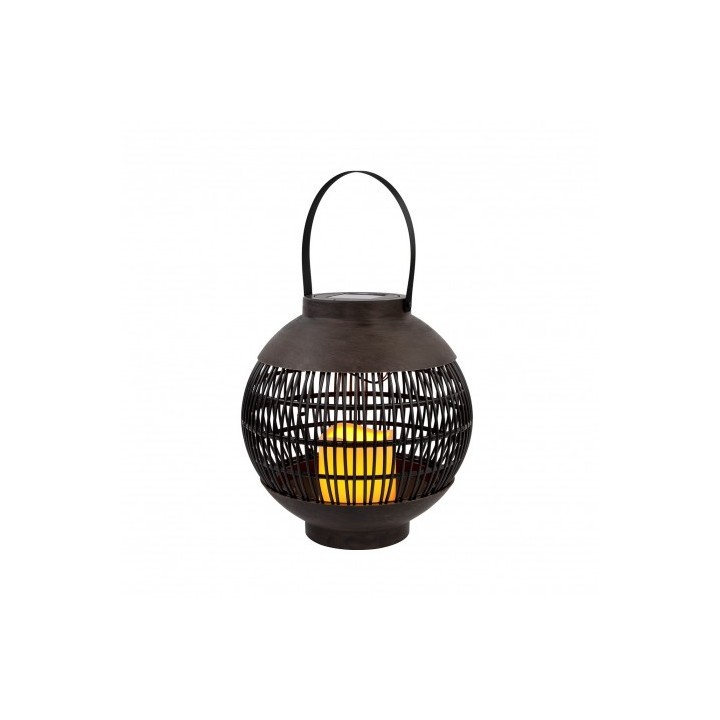 FAROL SOLAR LED REDONDO EXTERIOR MARRON 3000K