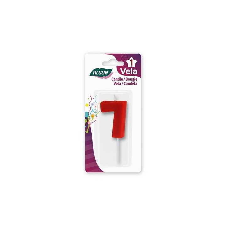VELA ROJA NUMERO 7 ALGON