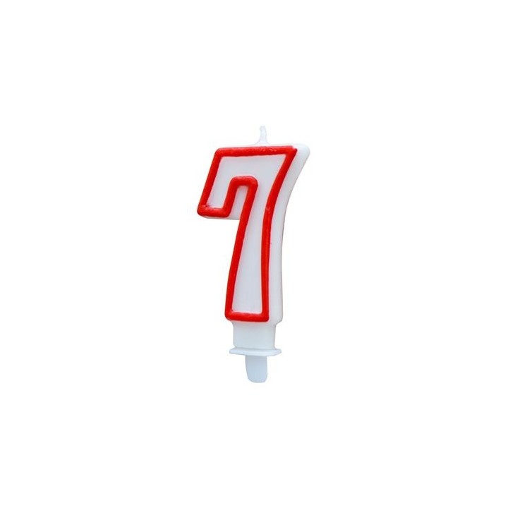VELA BLANCA Y ROJA NUMERO 7 ALGON