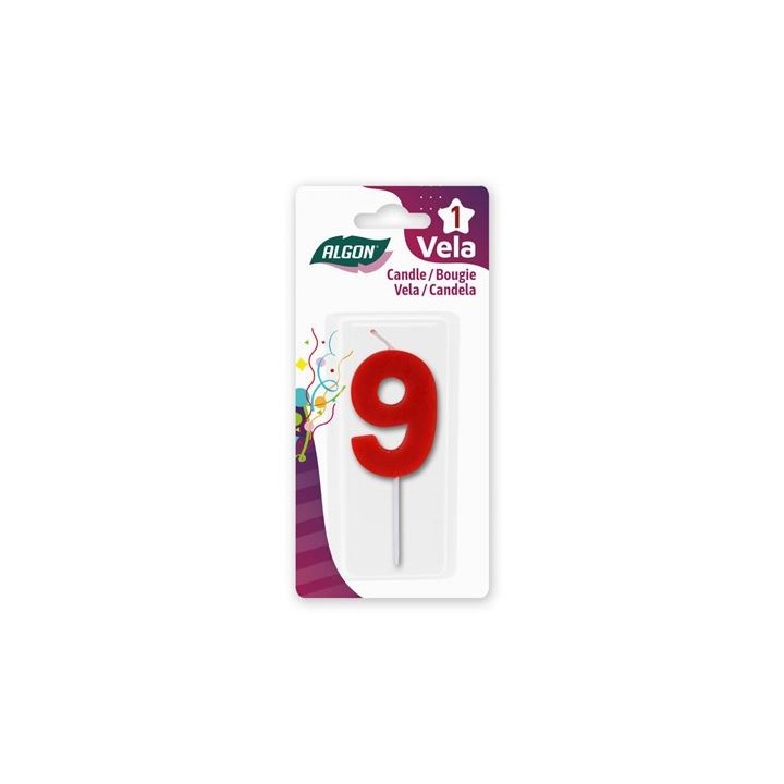 VELA ROJA NUMERO 9 ALGON