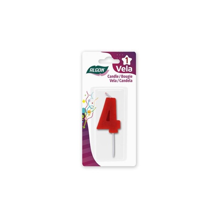 VELA ROJA NUMERO 4 ALGON