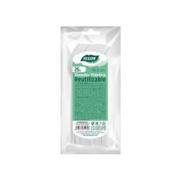 PACK 25 TENEDORES PLASTICOS REUTILIZABLES BLANCOS ALGON