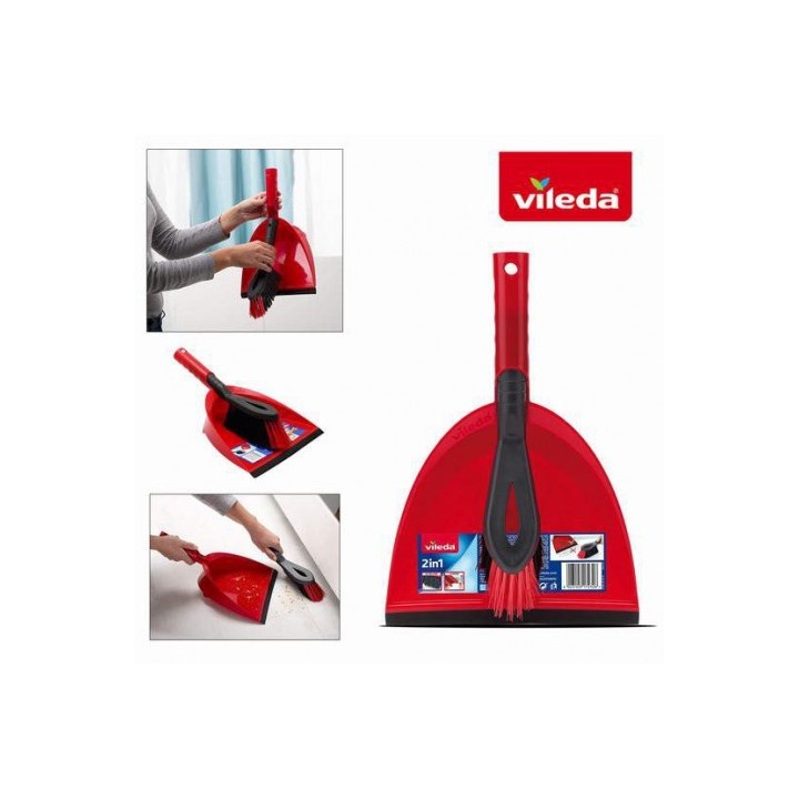 RECOGEDOR CON CEPILLO DE MANO VILEDA
