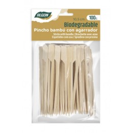 PACK 100 PINCHOS BAMBU CON AGARRADOR 10.5CM