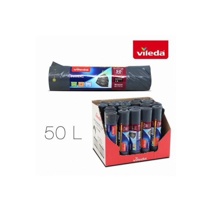 PACK 10 SACOS BASURA AUTO CIERRE 50 LITROS ECOBAG VILEDA