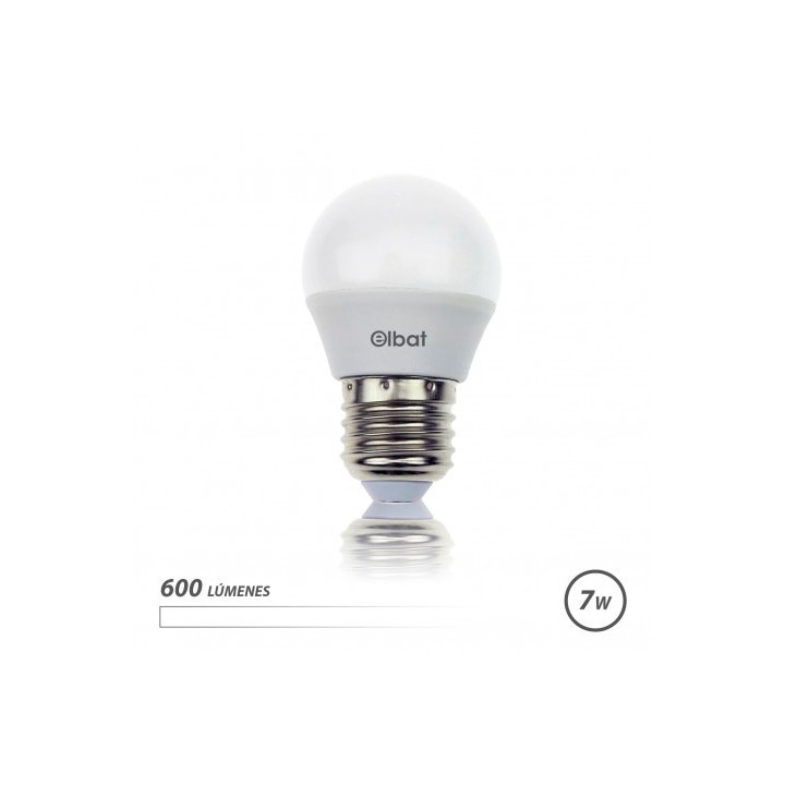 BOMBILLA LED G45 | 7W | 600LM | E27 | LUZ BLANCA | ELBAT