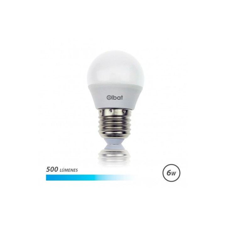 BOMBILLA LED G45 | 6W | 500LM | E27 | LUZ FRIA | ELBAT