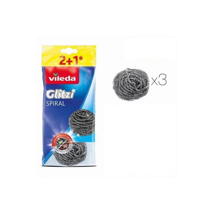 PACK 3 ESTROPAJOS ACERO INOX SPIRAL VILEDA