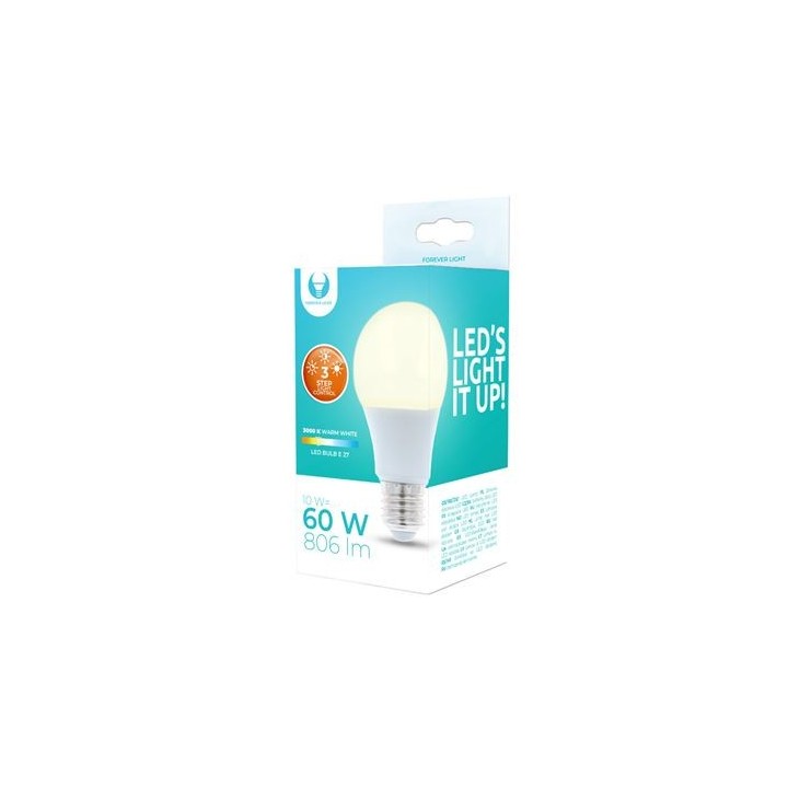 BOMBILLA LED A60 E27 10W 3000K 806LM 3 INTENSIDADES FOREVER
