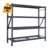 ESTANTERIA METÁLICA INDUSTRIAL NEGRA 4 BALDAS 195X183X61CM BLIM