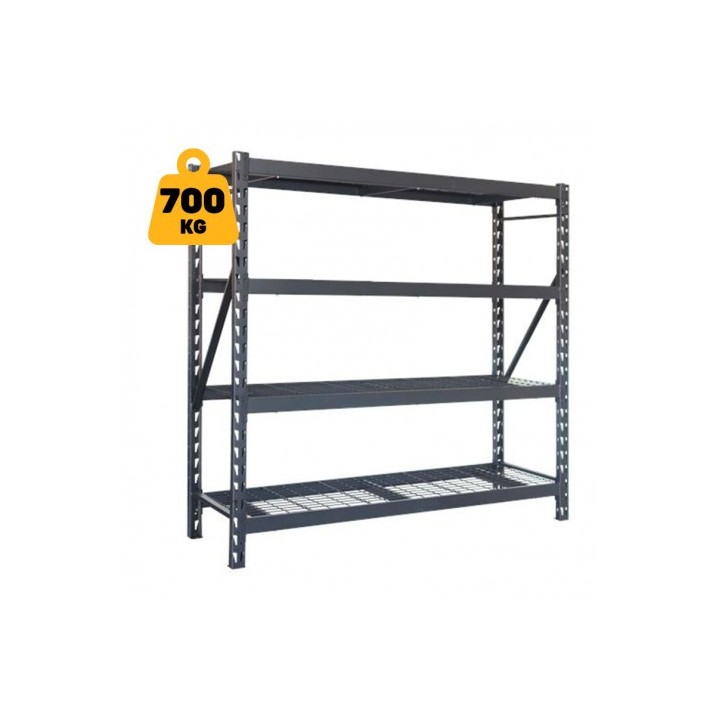 ESTANTERIA METÁLICA INDUSTRIAL NEGRA 4 BALDAS 195X183X61CM BLIM