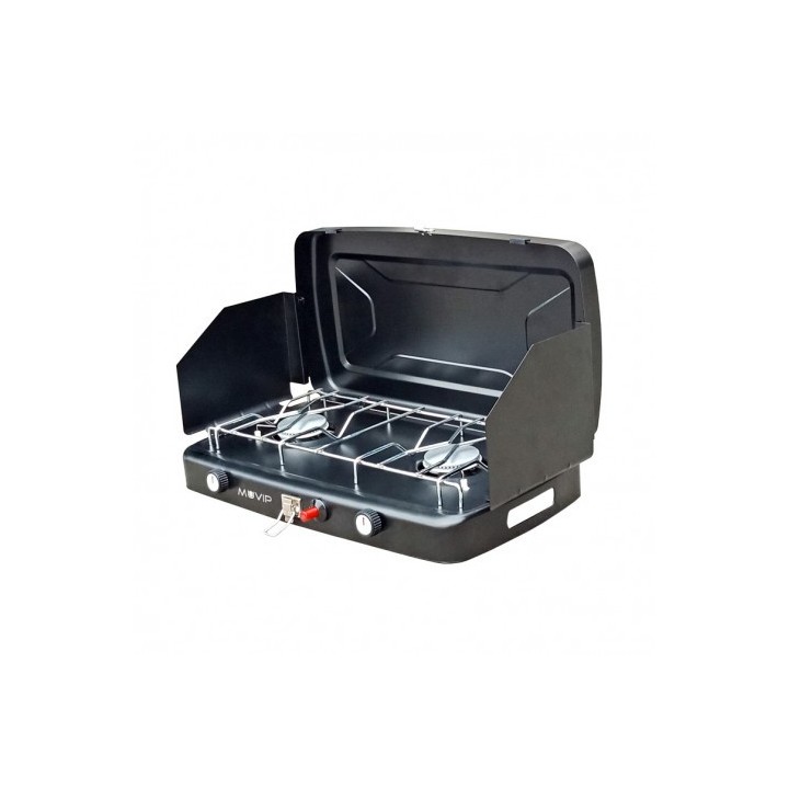 COCINA DE GAS 2 FUEGOS + PROTECTORES CONTRA VIENTO MUVIP