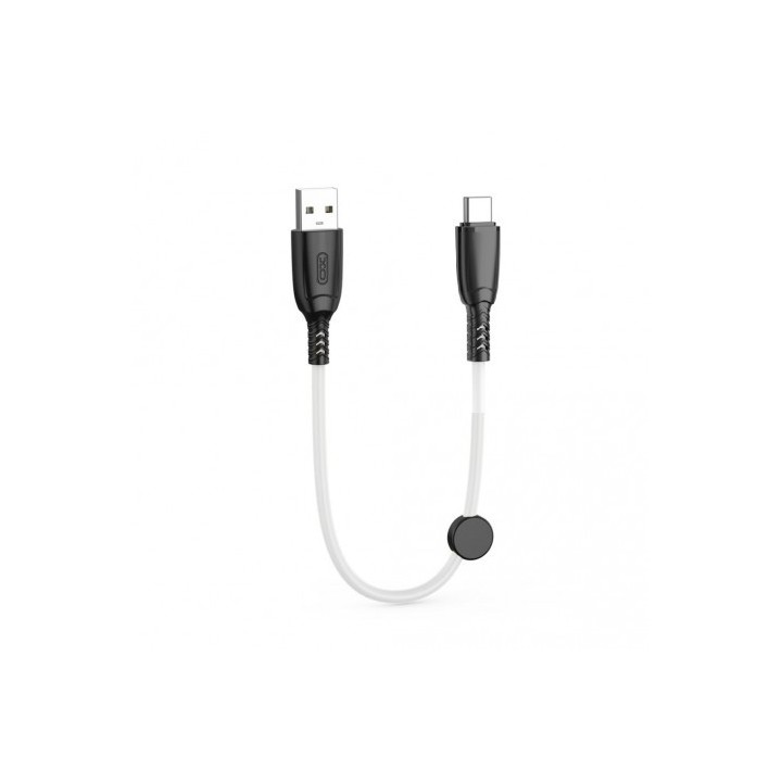 CABLE NB247 CARGA RAPIDA USB - TIPO C | 6A | 25CM CON CLIP | BLANCO XO